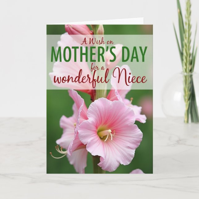 Chevron Floral Wish Card (Front)