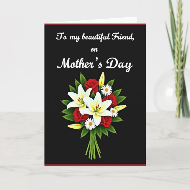 Chevron Flower Family Card (Front)