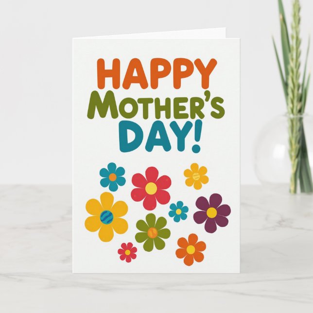 Chevron Flower Mothers Day Card (Front)