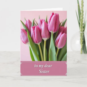 Chevron Flowers Sister Card