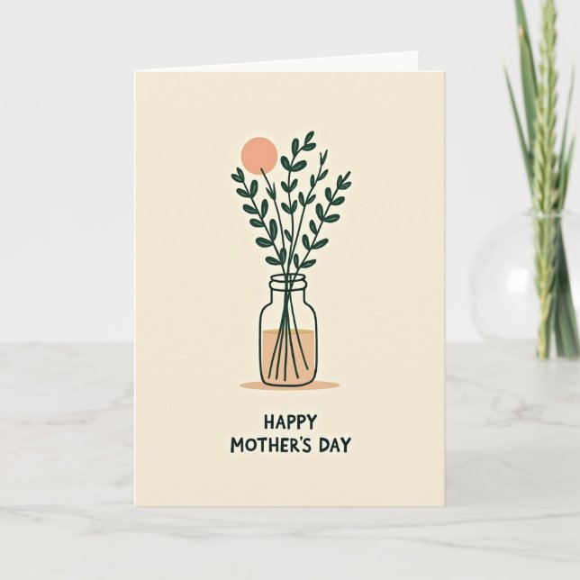 Chevron Foliage Mothers Day Card (Front)