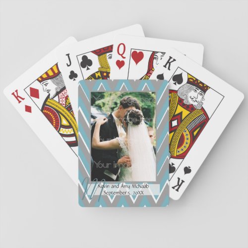 Chevron Framed Photo Playing Cards