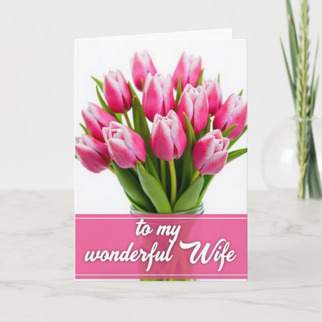 Chevron Fuchsia Affection Card (Front)