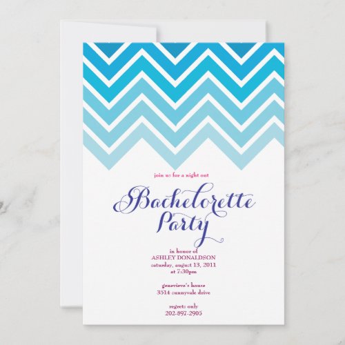 CHEVRON - Girls Night Out BACHELORETTE- Invitation