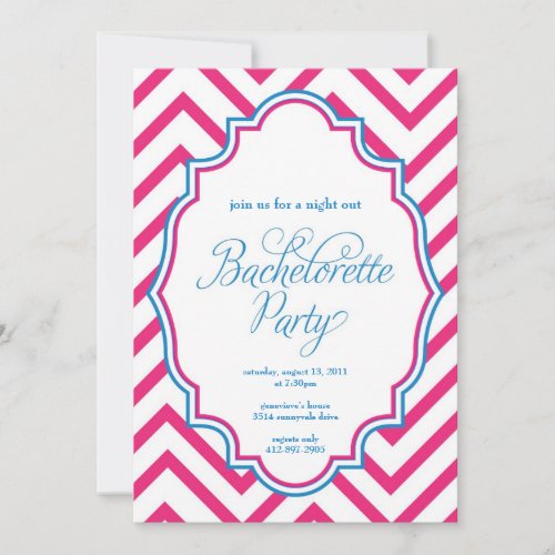 CHEVRON - Girls Night Out BACHELORETTE- Invitation