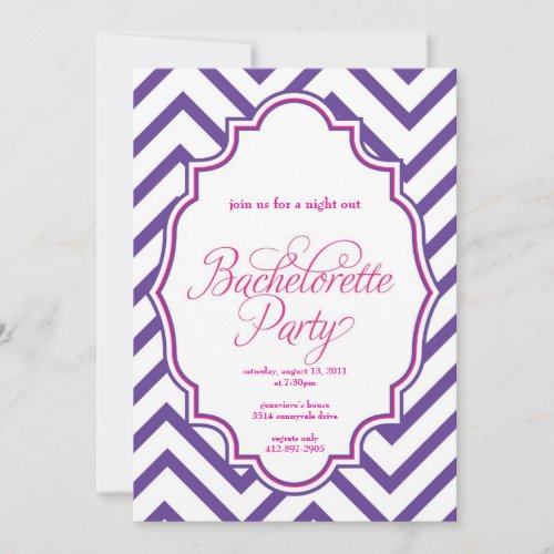 CHEVRON - Girls Night Out BACHELORETTE- Invitation