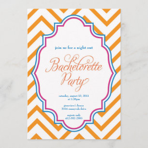 CHEVRON - Girls Night Out BACHELORETTE- Invitation