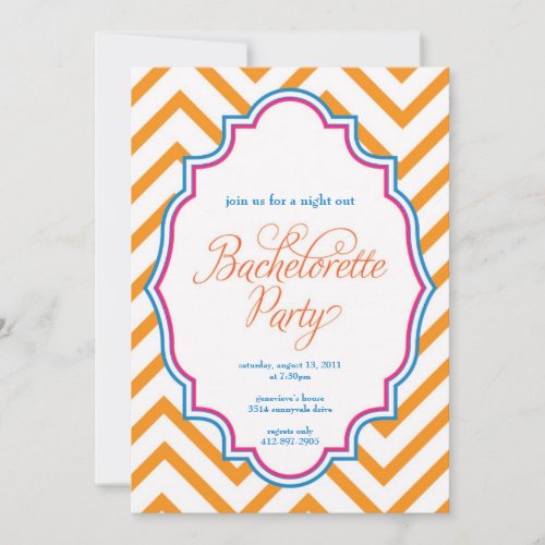 CHEVRON - Girls Night Out BACHELORETTE- Invitation