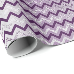 Chevron Glam Lux Metallic Purple Amethyst Plum Wrapping Paper