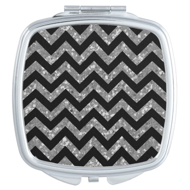 Chevron Glitter Compact Mirror (Front)