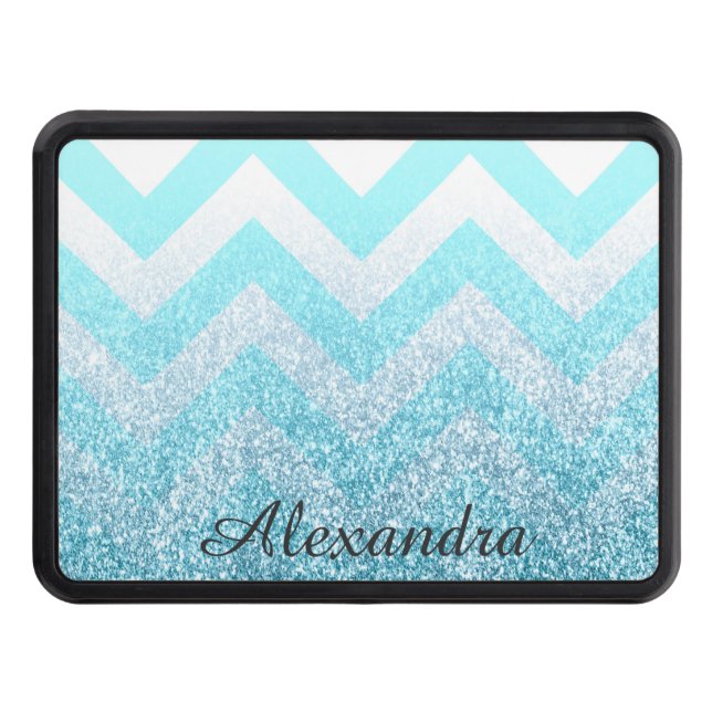 Chevron & Glitter Hitch Cover (Front)