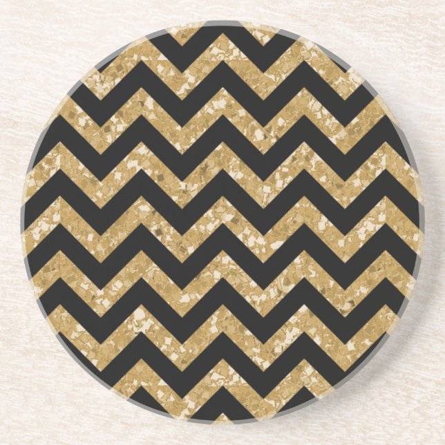 Chevron Glitter Look Coaster (Front)