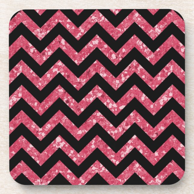 Chevron Glitter Look Coasters (Front)