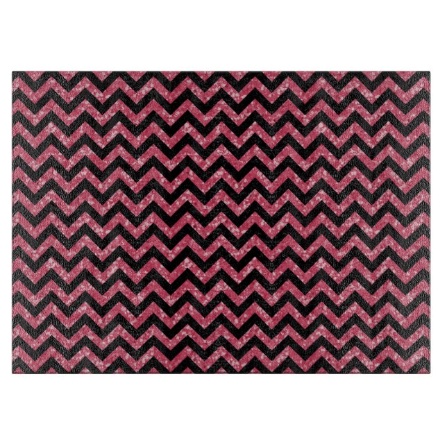 Chevron Glitter Look Cutting Board (Front)