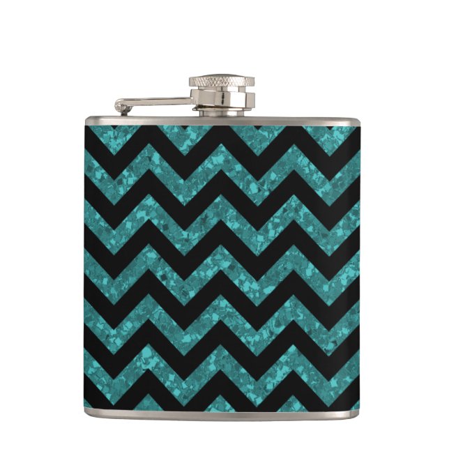 Chevron Glitter Look Flask (Front)