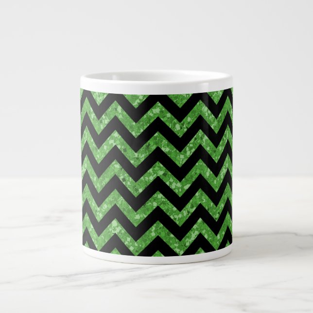 Chevron Glitter Look Jumbo Mug (Front)