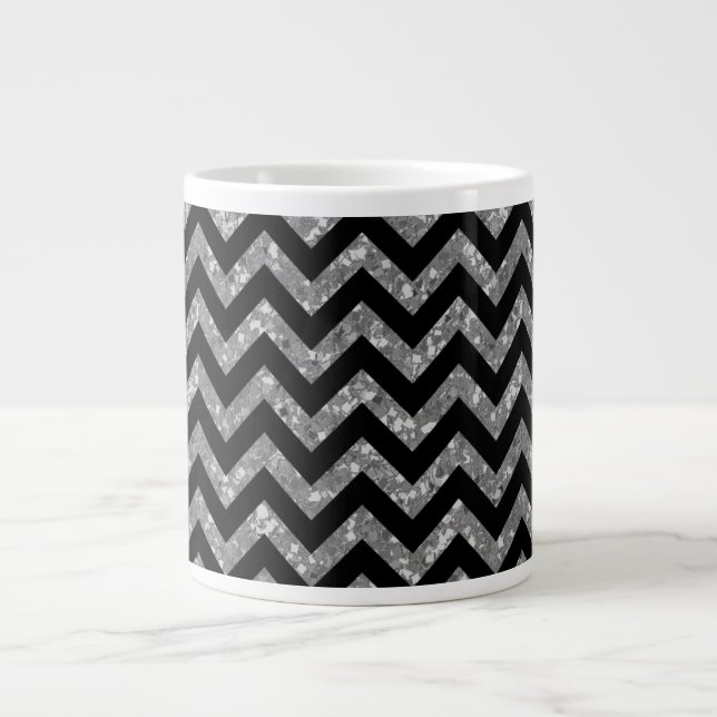 Chevron Glitter Look Jumbo Mug (Front)