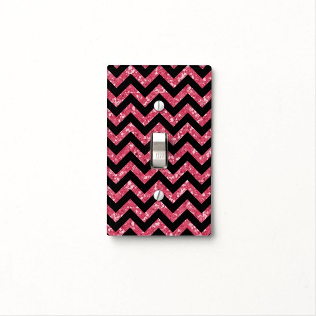 Chevron Glitter Look Light Switch Cover (In Situ)