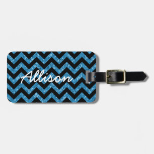 Chevron Glitter Look Luggage Tag