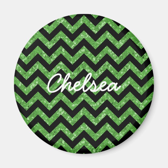 Chevron Glitter Look Magnet (Front)
