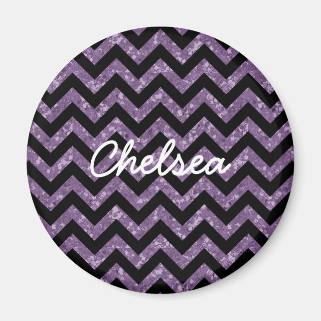Chevron Glitter Look Magnet (Front)