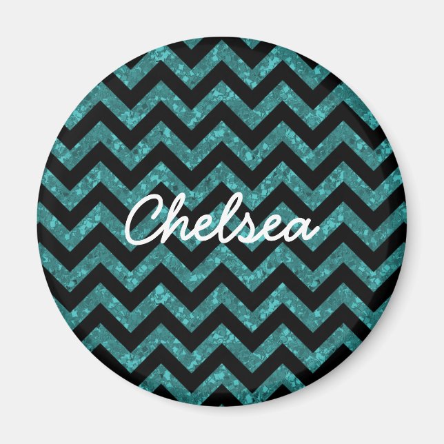 Chevron Glitter Look Magnet (Front)
