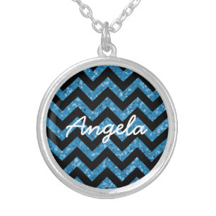Chevron Glitter Look Necklace