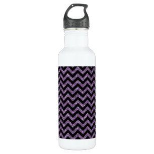 Chevron Glitter Look Water Bottle