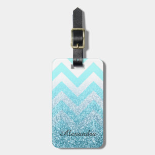 Chevron & Glitter Luggage Tag