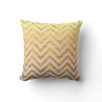 Chevron Gold Foil Pink White Ombre Girly Chic Cool Throw Pillow