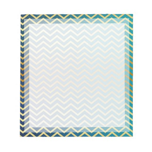 Chevron Gold Teal Boarder Photo frame Notepad