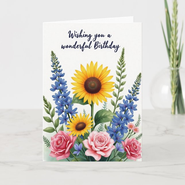Chevron Golden Blossom Card (Front)