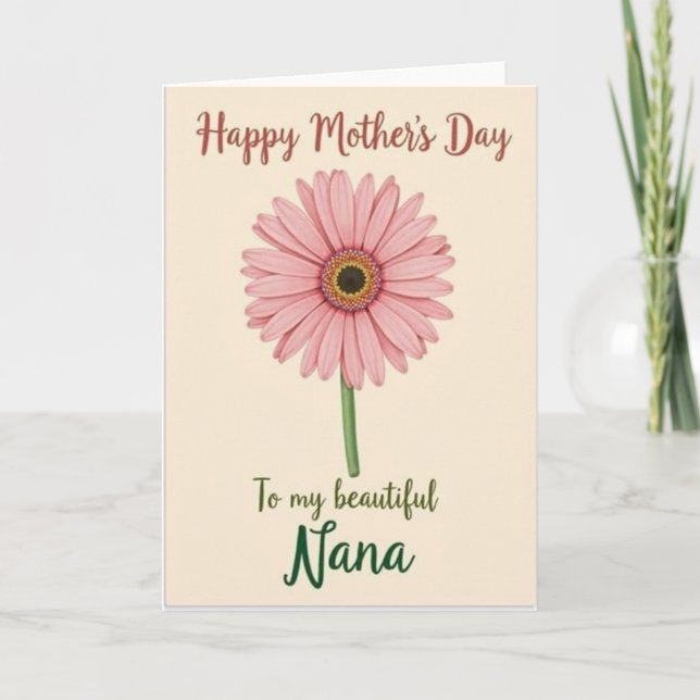 Chevron Grand Flower Message Card (Front)