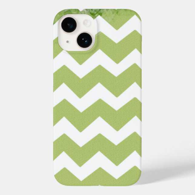 Chevron Green White Pattern Case-Mate iPhone Case (Back)