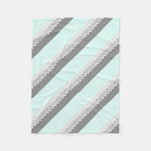 chevron grey teal fleece blanket