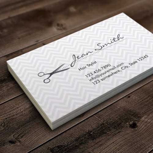 Chevron Hair Stylist Appointment Business Card