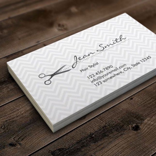 Chevron Hair Stylist Appointment Business Card (Creator Uploaded)