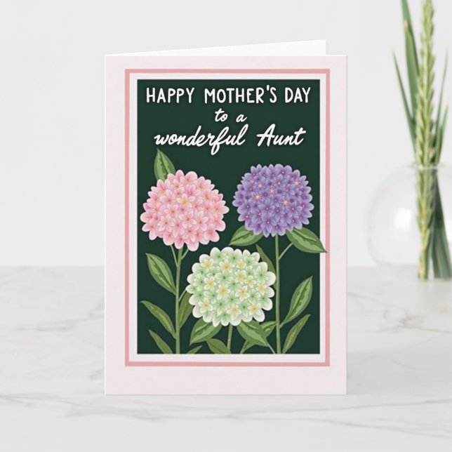 Chevron Happy Aunt Floral Card (Front)