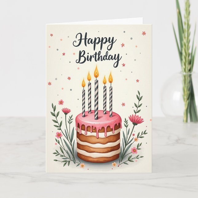 Chevron Happy Birthday Card (Front)