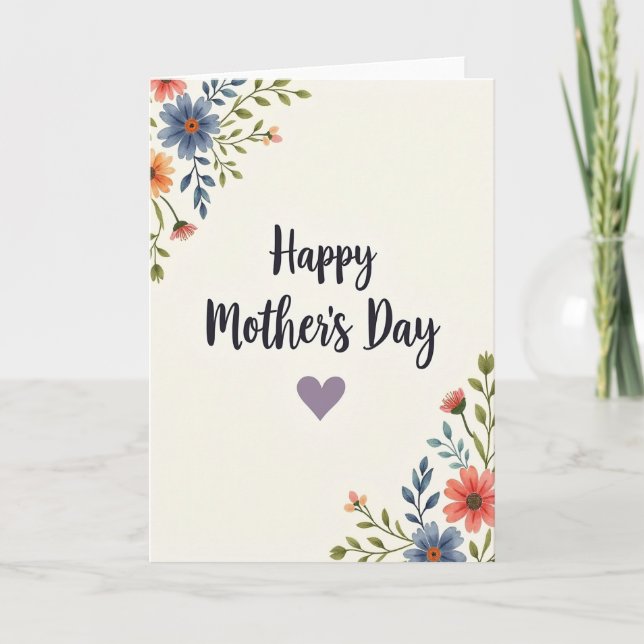 Chevron Heartfelt Mothers Card (Front)