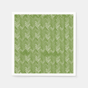 Chevron Herringbone Pattern Forest Green Napkins