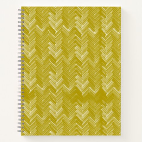 Chevron Herringbone Pattern Vintage Yellow Gold Notebook