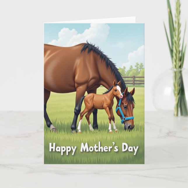 Chevron Horse Family Card (Front)