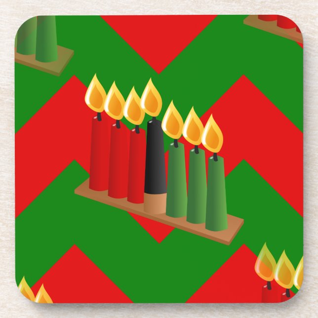 chevron kwanzaa beverage coaster (Front)