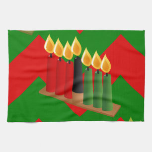 chevron kwanzaa kitchen towel