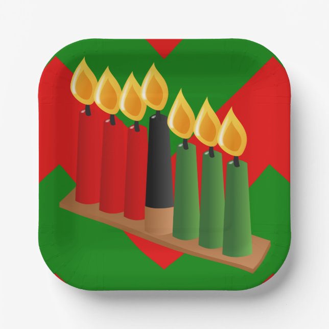 chevron kwanzaa  paper plates (Front)
