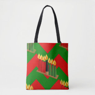 chevron kwanzaa tote bag