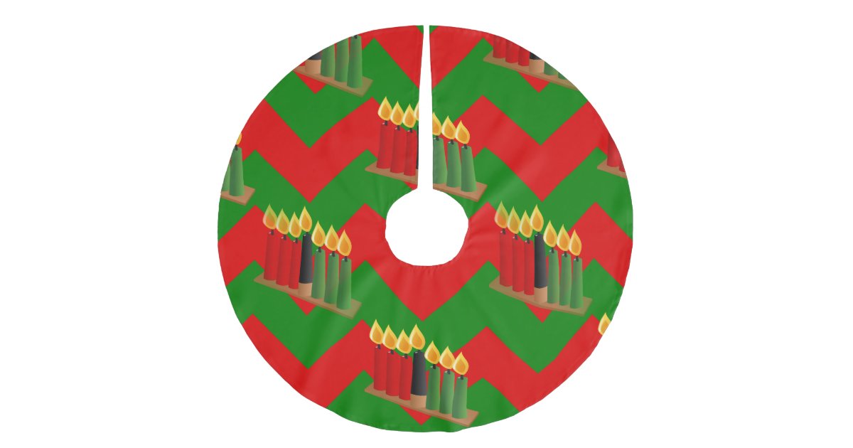 Chevron Kwanzaa Xmas Christmas Tree Skirt Zazzle Com