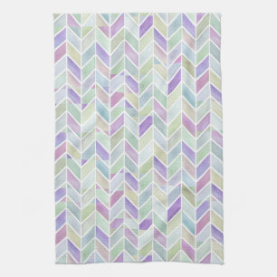 Chevron Lavender Lime Kitchen Towel