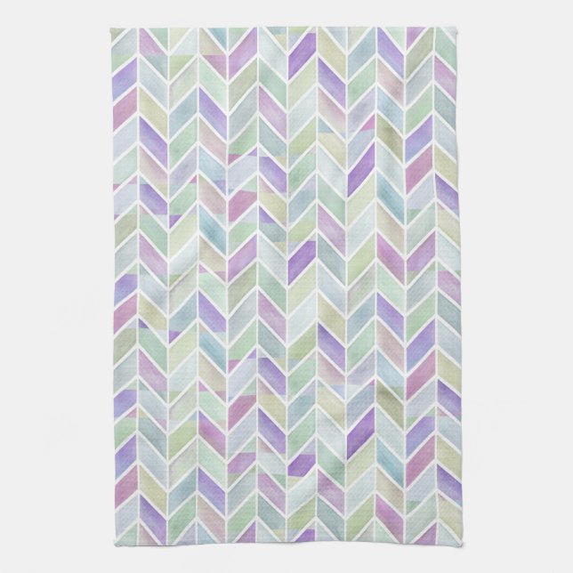 Chevron Lavender Lime Kitchen Towel (Vertical)